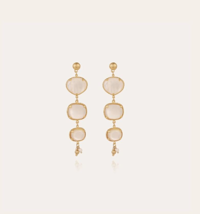 GAS BIJOUX SILENE MOTHER OF PEARL EARRINGS GOLD