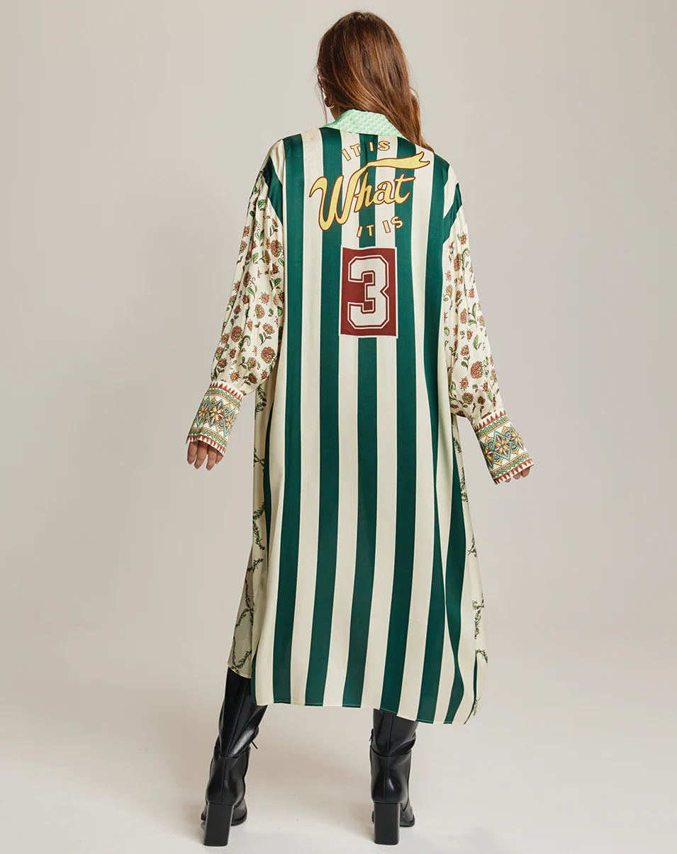 ME369 ATHENA COLLAR BUTTON UP DRESS SPORTY JADE