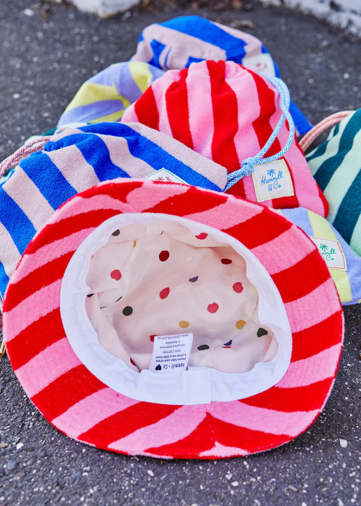 HAMMILL AND CO STRIPE BUCKET HAT ROYAL/MUSK