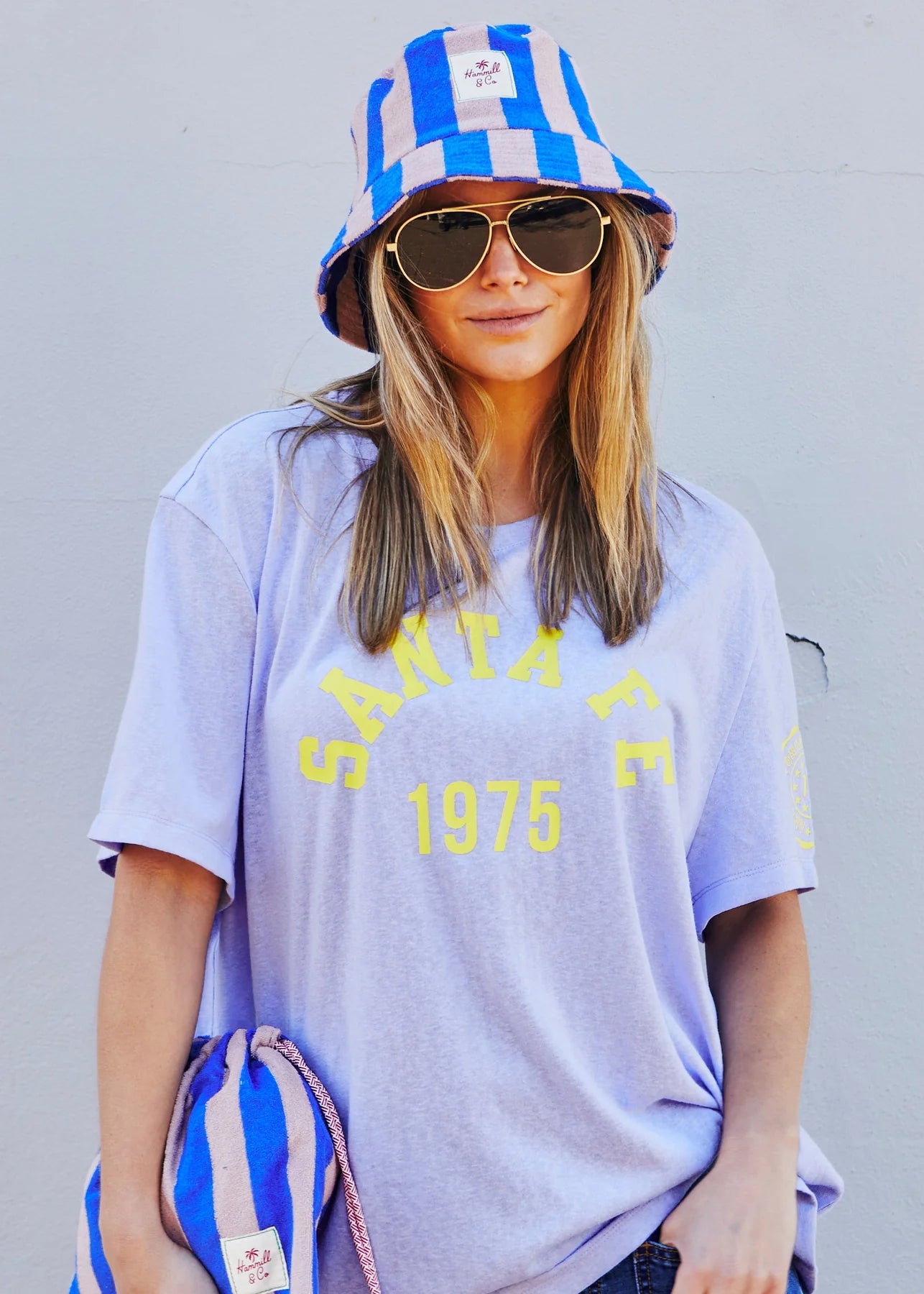 HAMMILL AND CO STRIPE BUCKET HAT ROYAL/MUSK