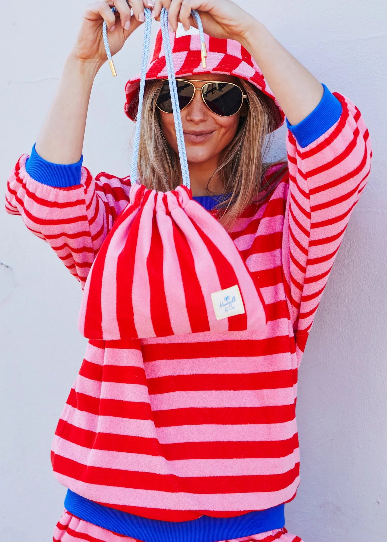 HAMMILL AND CO CARNIVALE 3/4 SLEEVE SWEAT RED/PINK