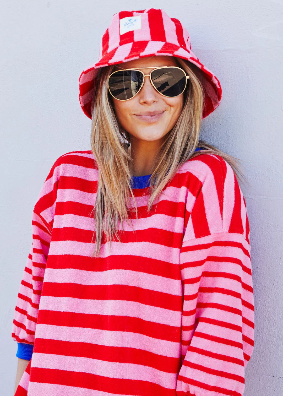 HAMMILL AND CO CARNIVALE 3/4 SLEEVE SWEAT RED/PINK