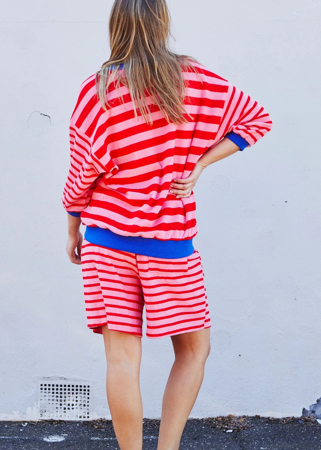 HAMMILL AND CO CARNIVALE 3/4 SLEEVE SWEAT RED/PINK