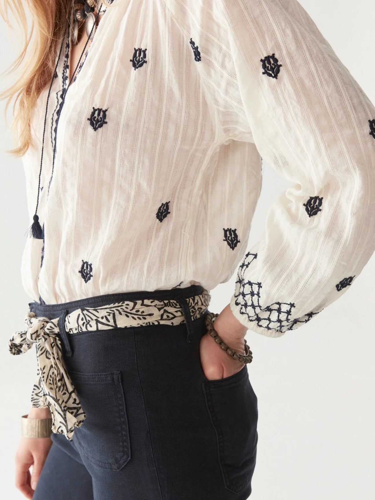 MAISON HOTEL SYBILLE BLOUSE BLUE LAGOON
