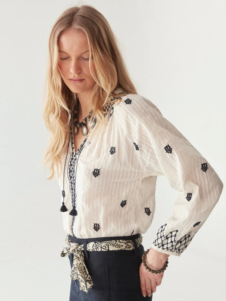 MAISON HOTEL SYBILLE BLOUSE BLUE LAGOON