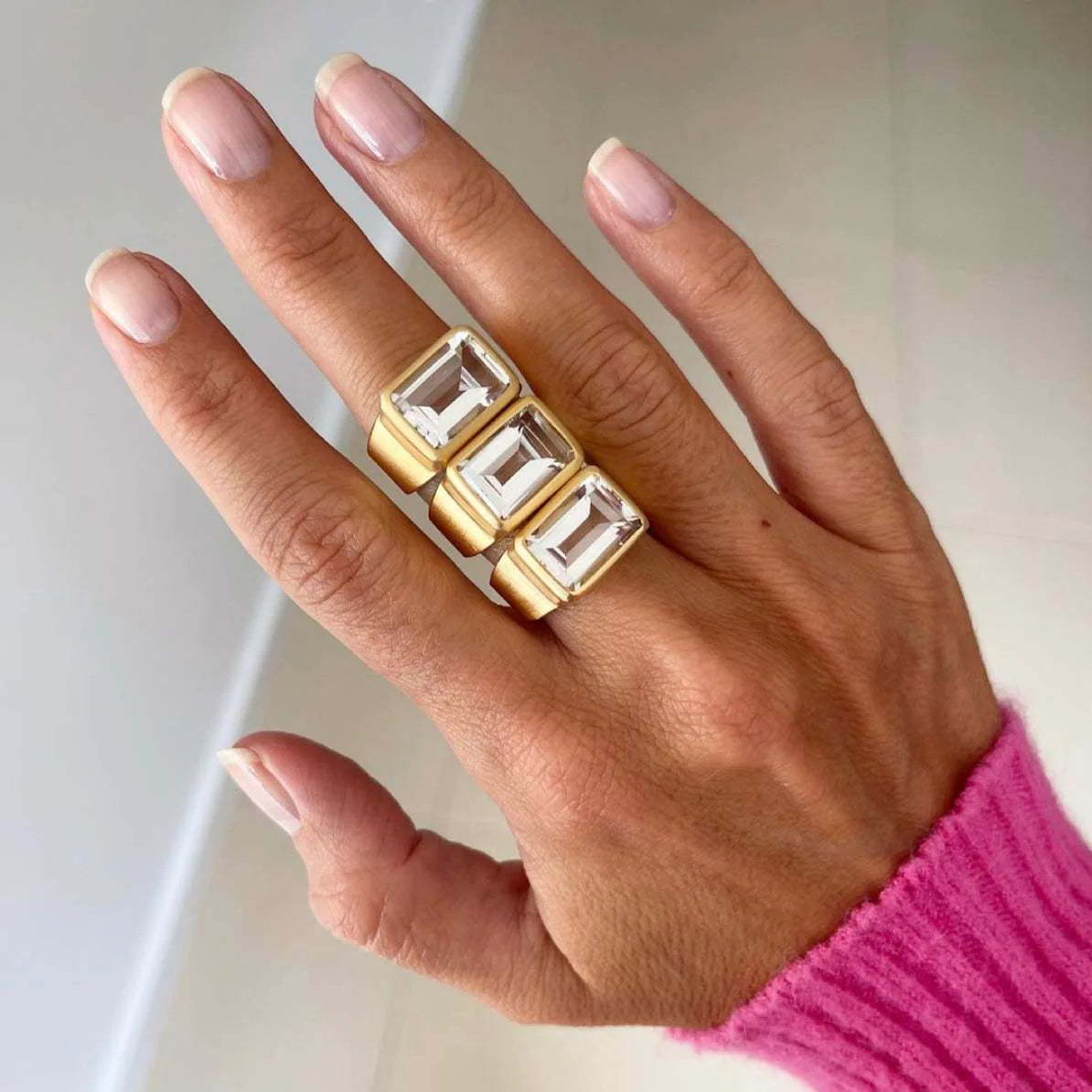 FAIRLEY CRYSTAL COCKTAIL RING