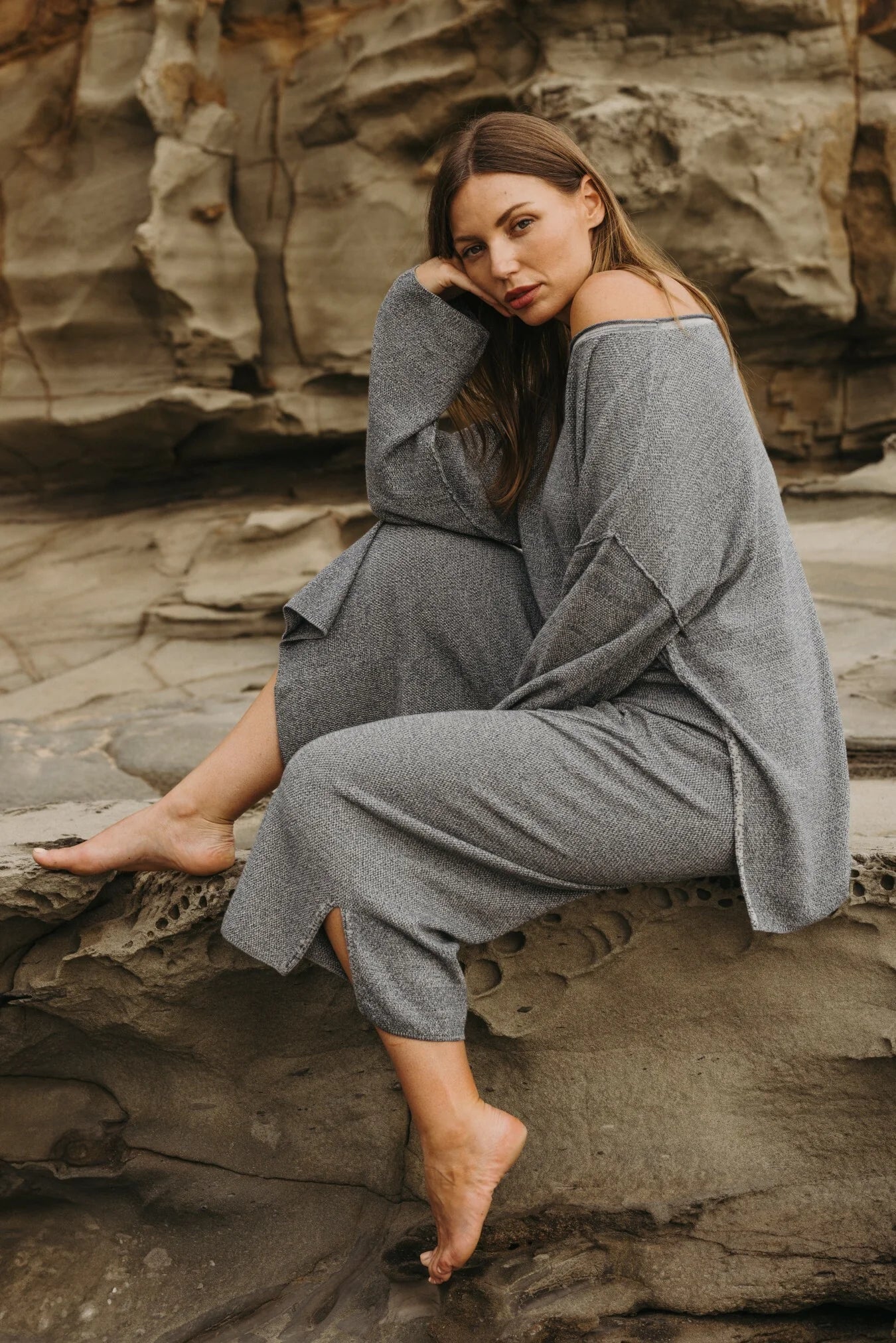 TALAMAYA RETREAT COTTON TWIST PANT - POOL COMBO