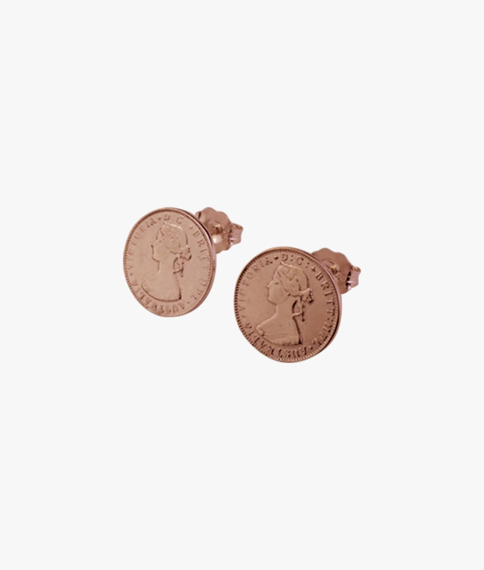 VON TRESKOW MINI COIN STUDS ROSE GOLD
