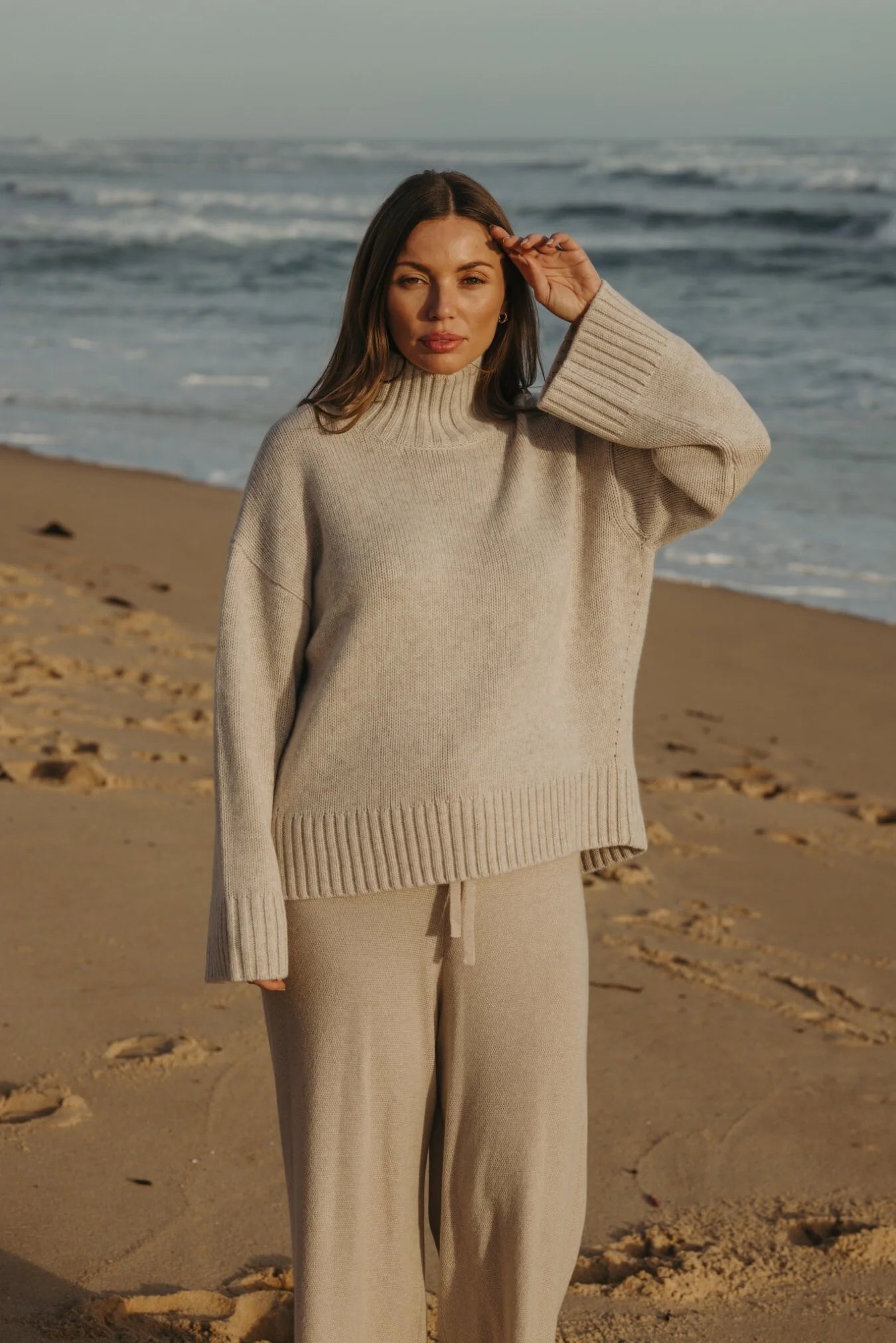 TALAMAYA ELEVATE MOCK MERINO CASHMERE PULLOVER BUCKWHEAT