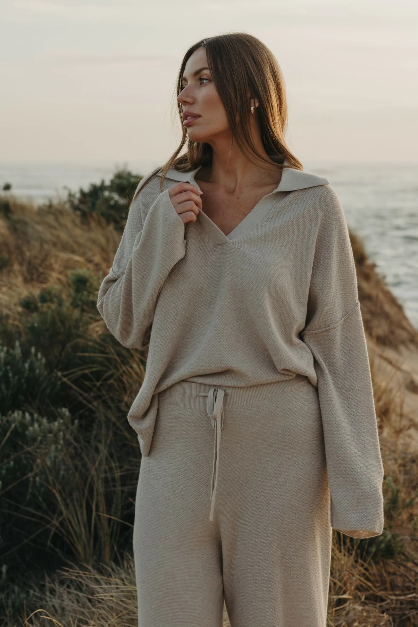 TALAMAYA WINTER RETREAT COLLAR PULLOVER WHEAT