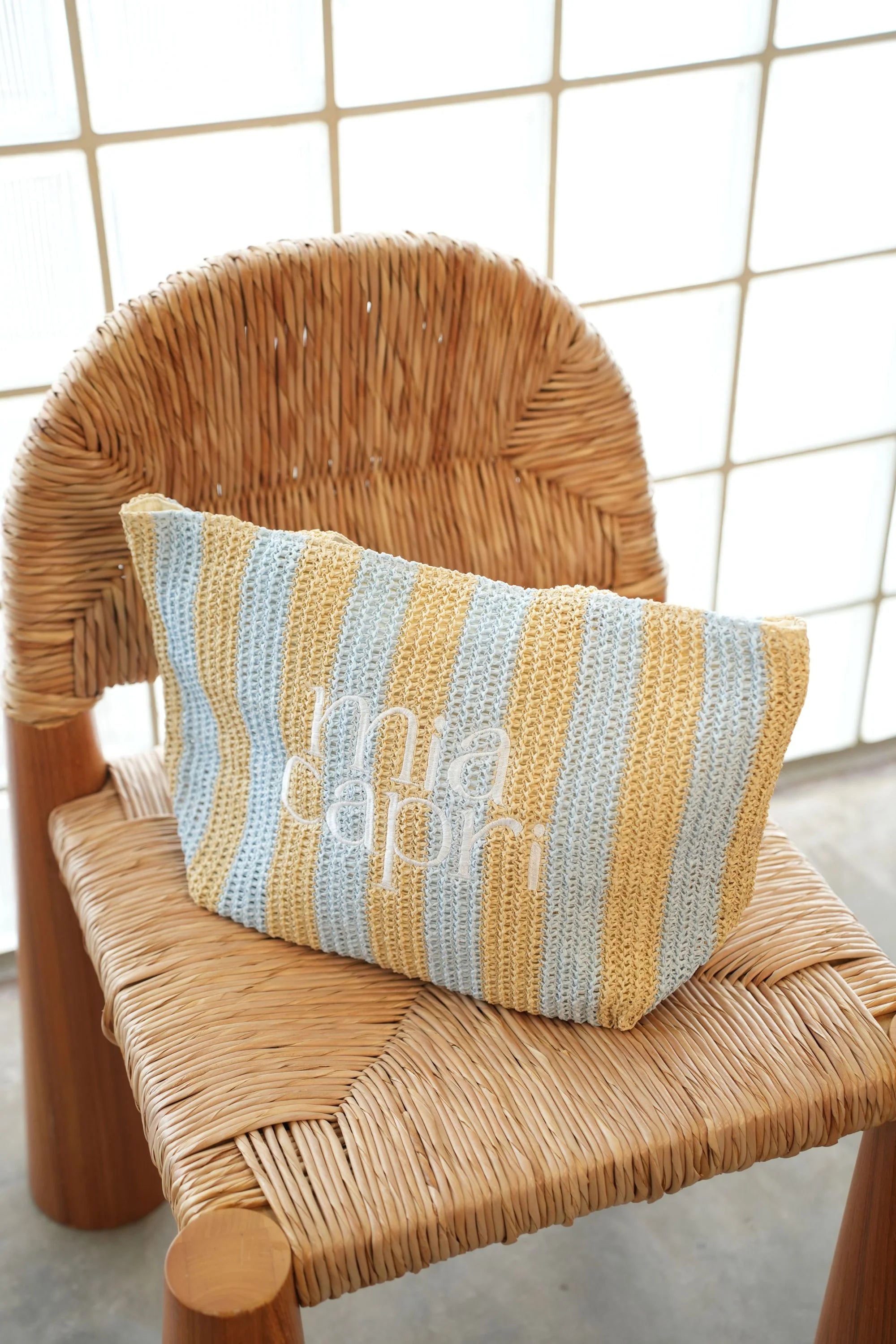 MIA CAPRI VACAY BAG PALE BLUE STRIPE