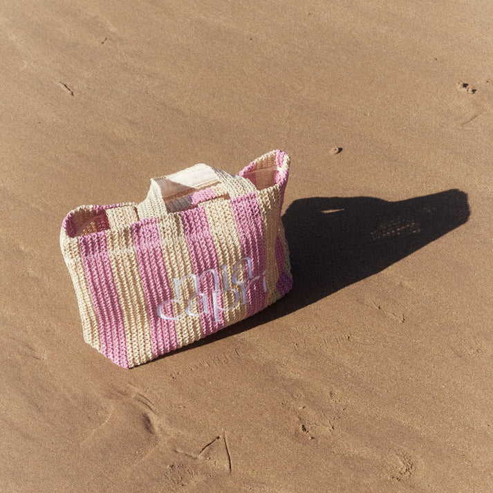 MIA CAPRI VACAY BAG PINK STRIPE