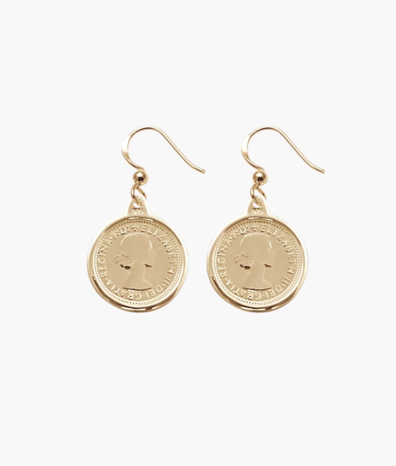 VON TRESKOW THREEPENCE COIN EARRINGS GOLD