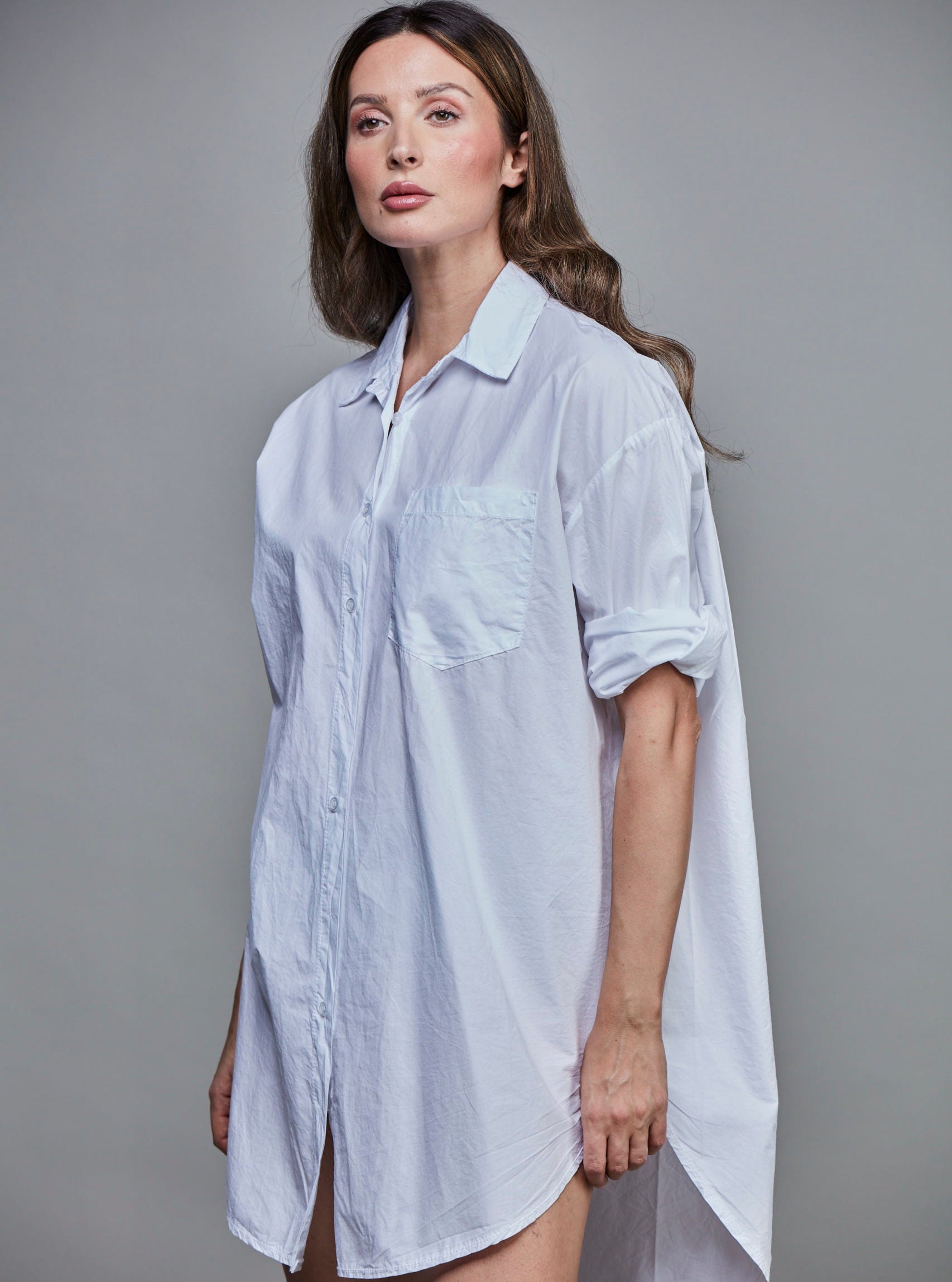 SIXTY DAYS BOYFRIEND LONG SHIRT WHITE
