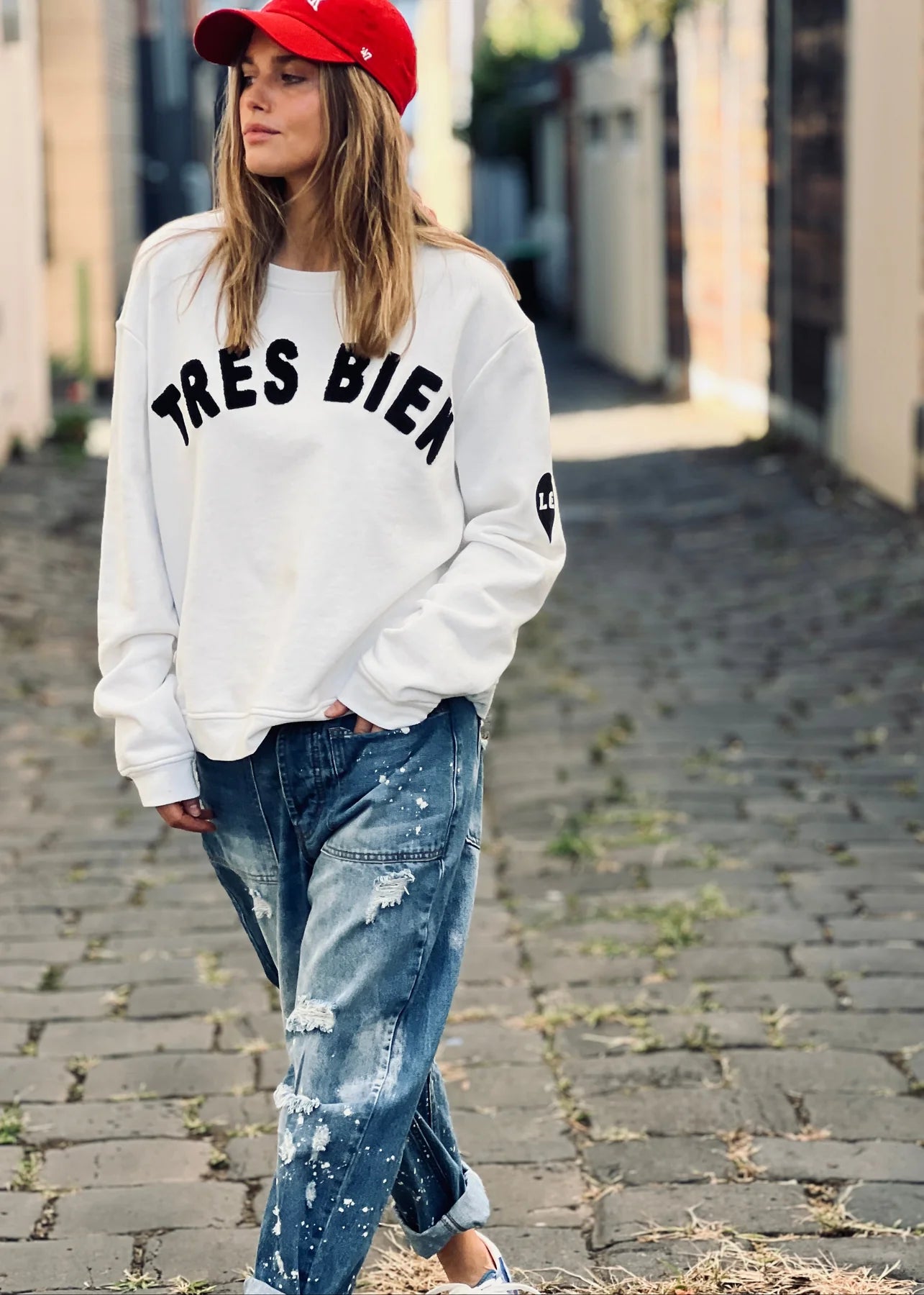 HAMMILL AND CO TRES BIEN SWEATER WINTER WHITE