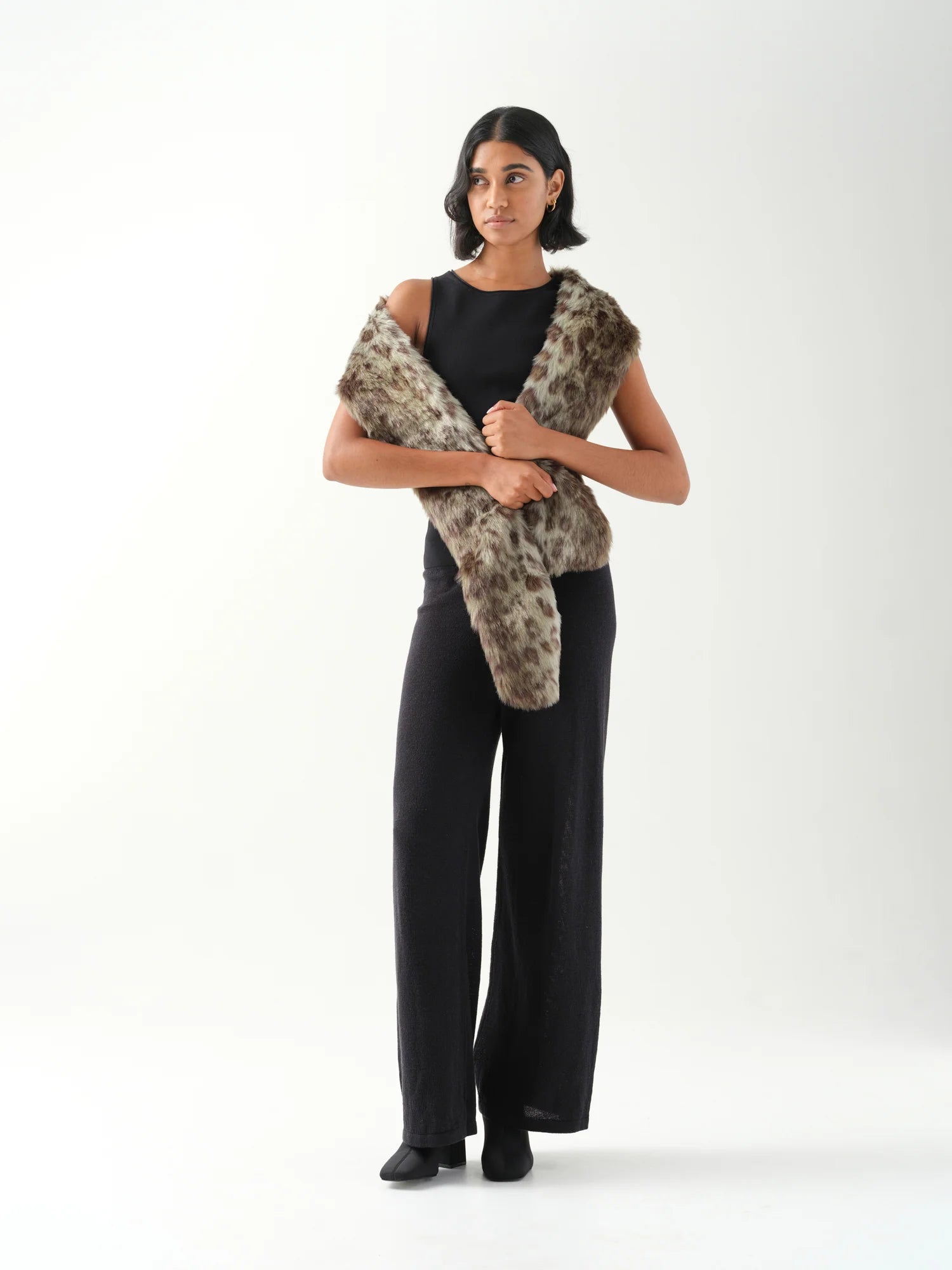 UNREAL FUR WEST END SCARF GREEN LEOPARD