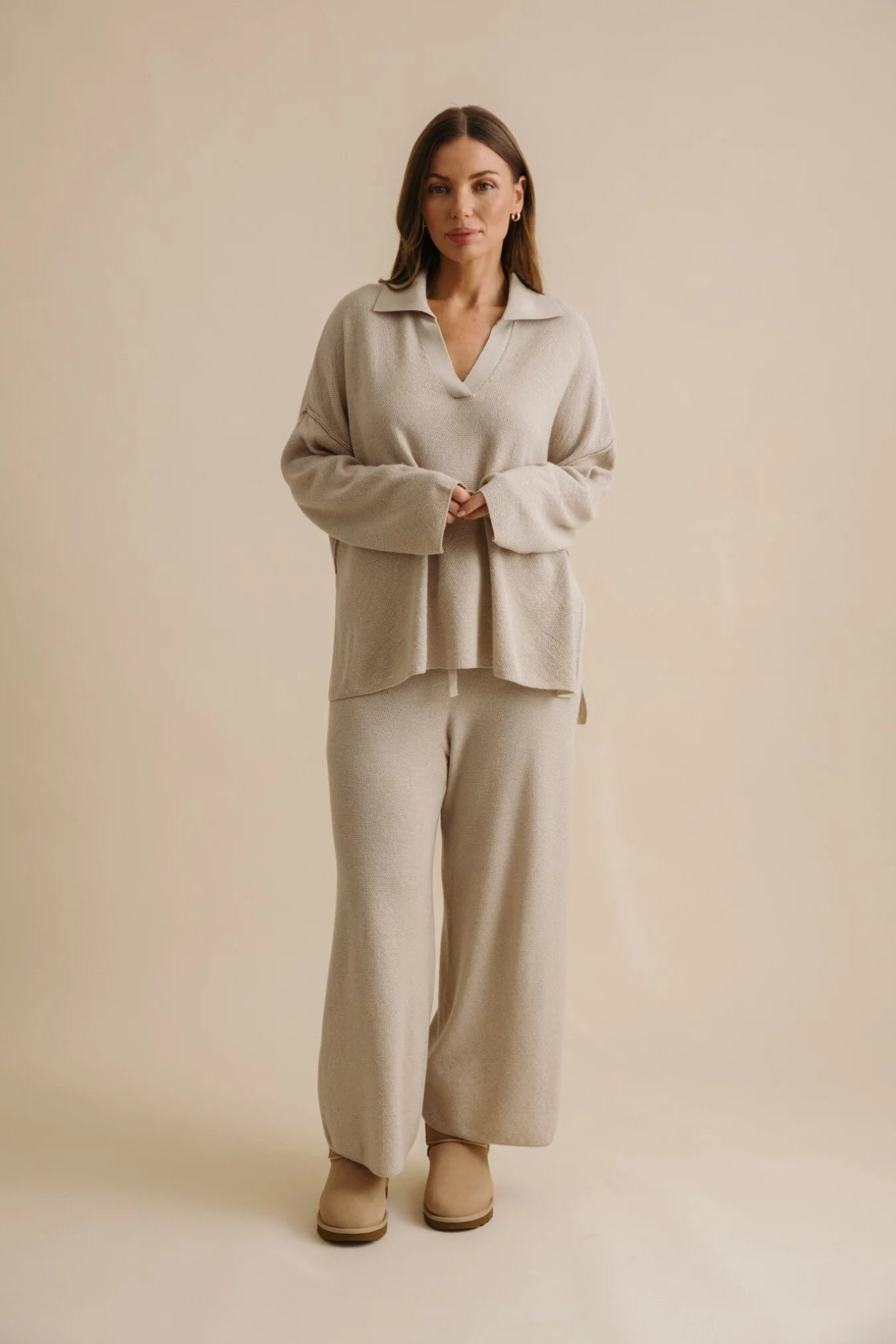 TALAMAYA WINTER RETREAT COLLAR PULLOVER WHEAT