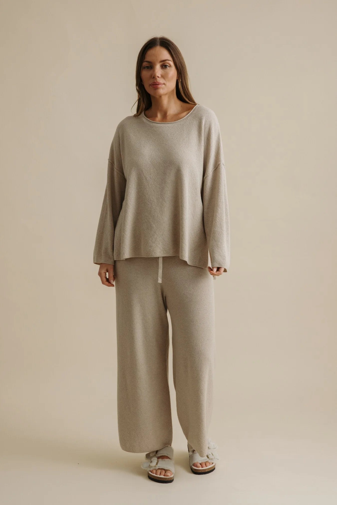TALAMAYA WINTER RETREAT MERINO/COTTON PULLOVER WHEAT
