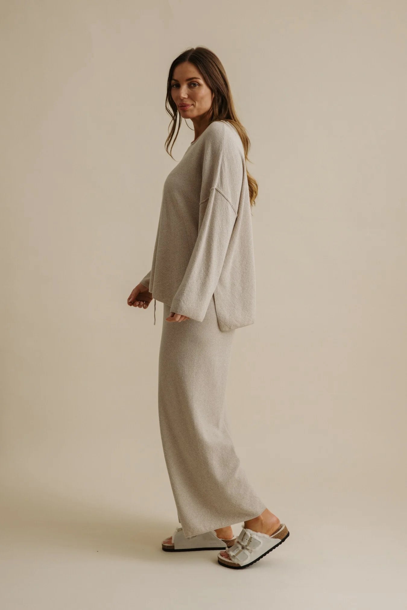 TALAMAYA WINTER RETREAT MERINO/COTTON PULLOVER WHEAT