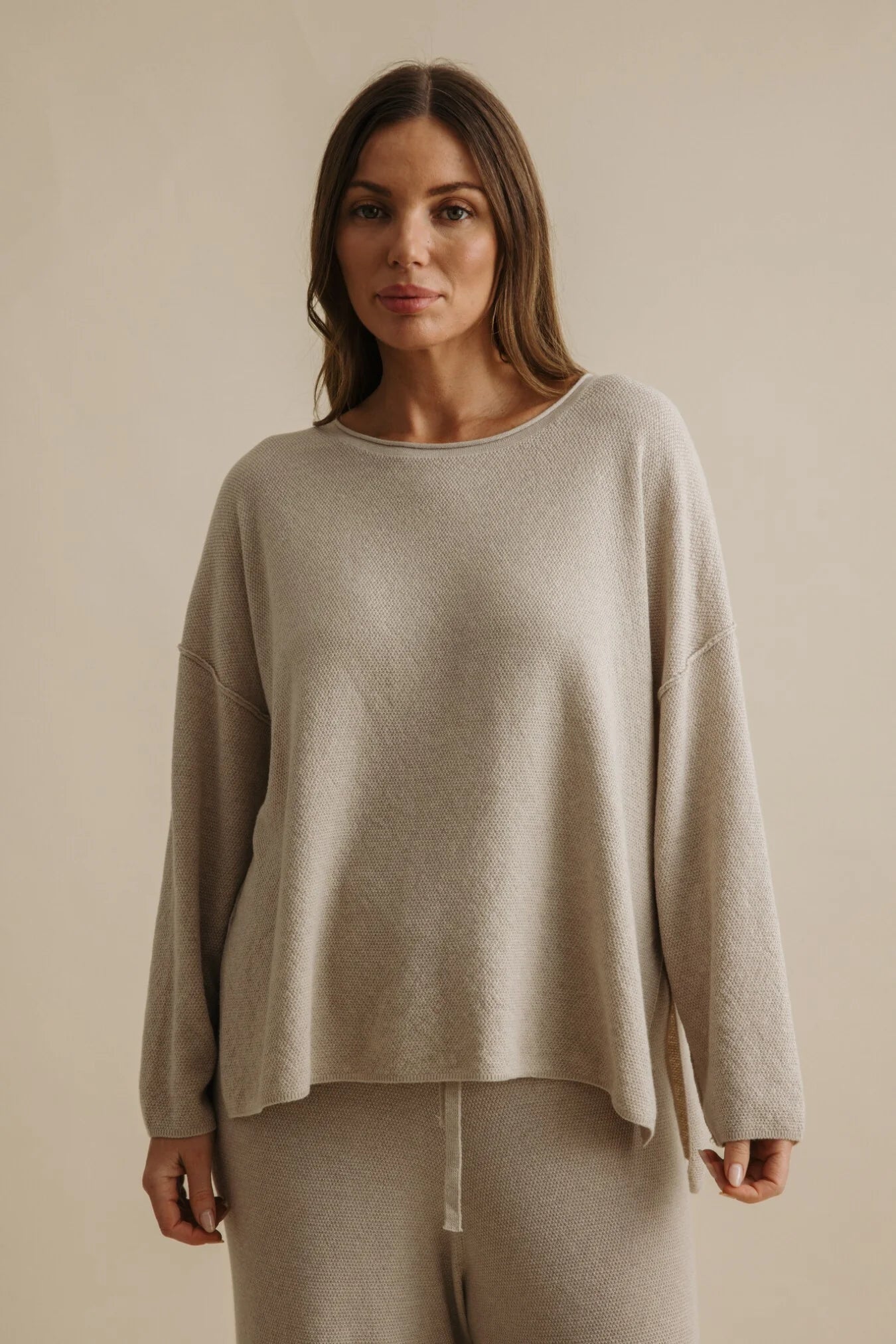 TALAMAYA WINTER RETREAT MERINO/COTTON PULLOVER WHEAT