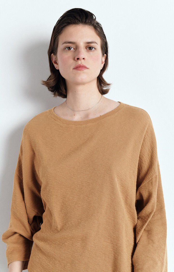 AMERICAN VINTAGE LONG SLEEVE T'SHIRT YRUKI - CAMEL