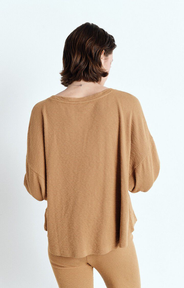 AMERICAN VINTAGE LONG SLEEVE T'SHIRT YRUKI - CAMEL