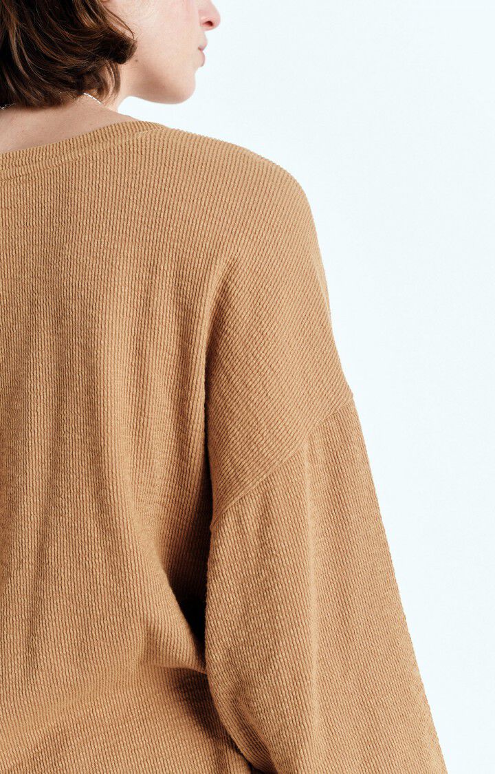 AMERICAN VINTAGE LONG SLEEVE T'SHIRT YRUKI - CAMEL