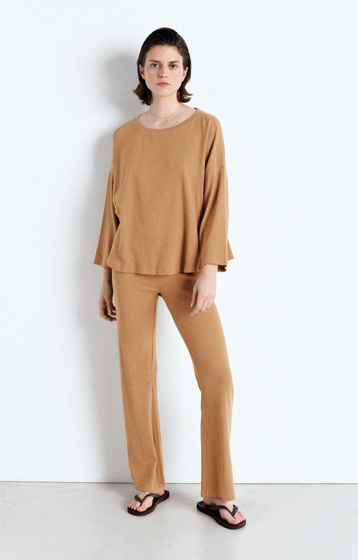AMERICAN VINTAGE LONG SLEEVE T'SHIRT YRUKI - CAMEL