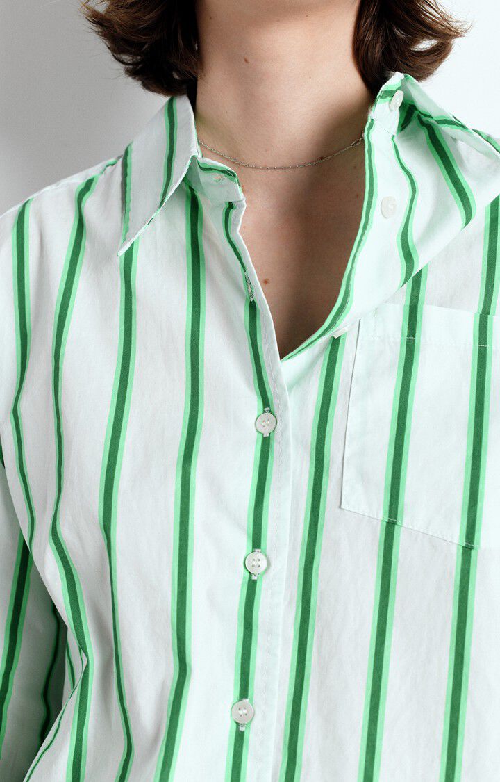 AMERICAN VINTAGE SHIRT ZATYBAY - NEON LAGOON STRIPES