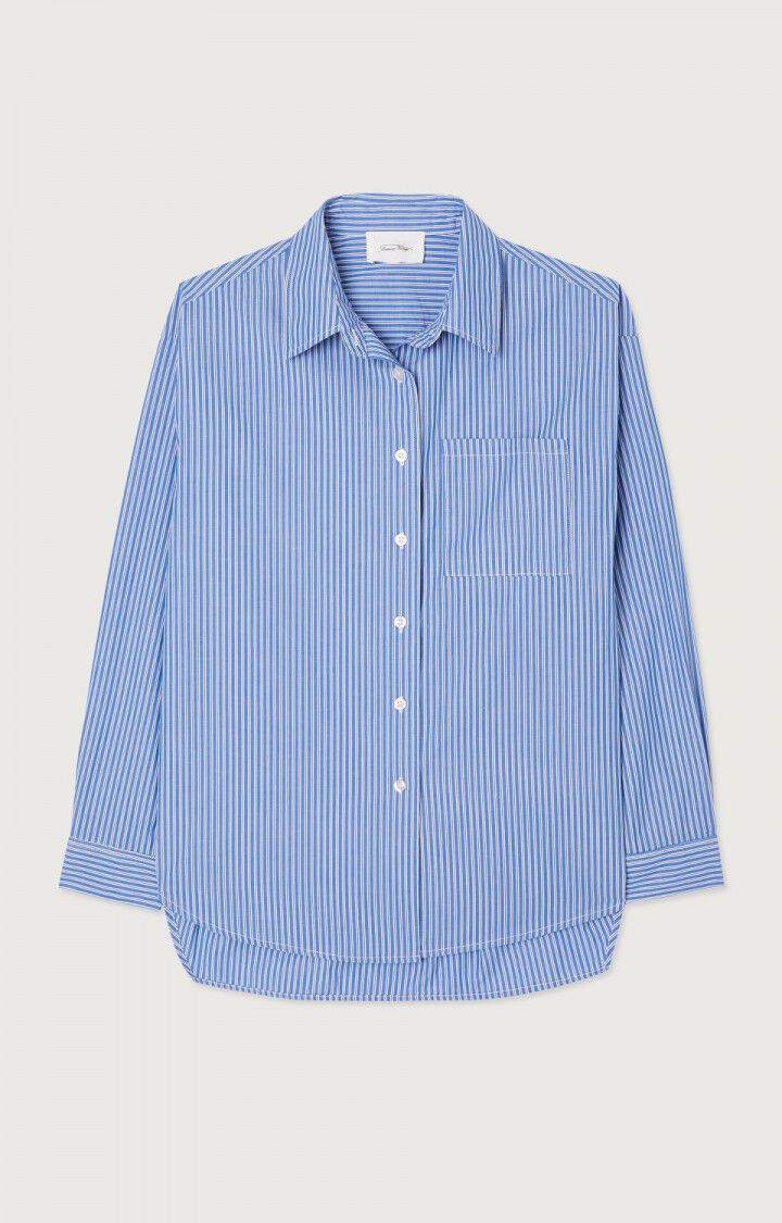 AMERICAN VINTAGE SHIRT ZATYBAY - AQUA STRIPES