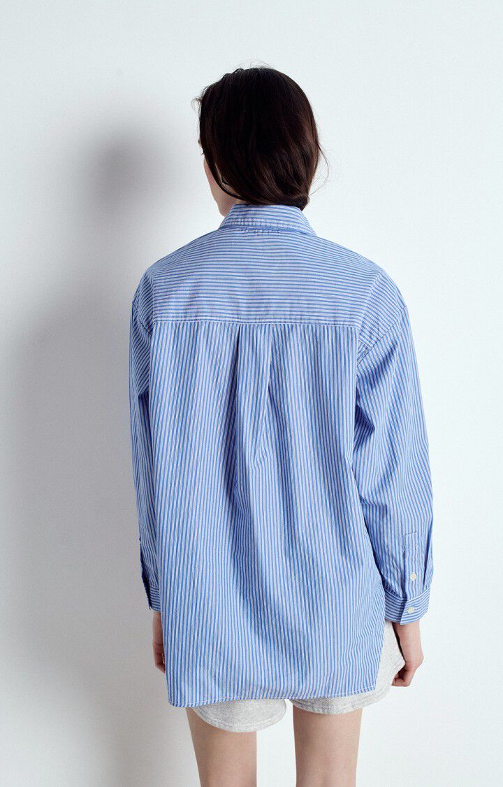 AMERICAN VINTAGE SHIRT ZATYBAY - AQUA STRIPES