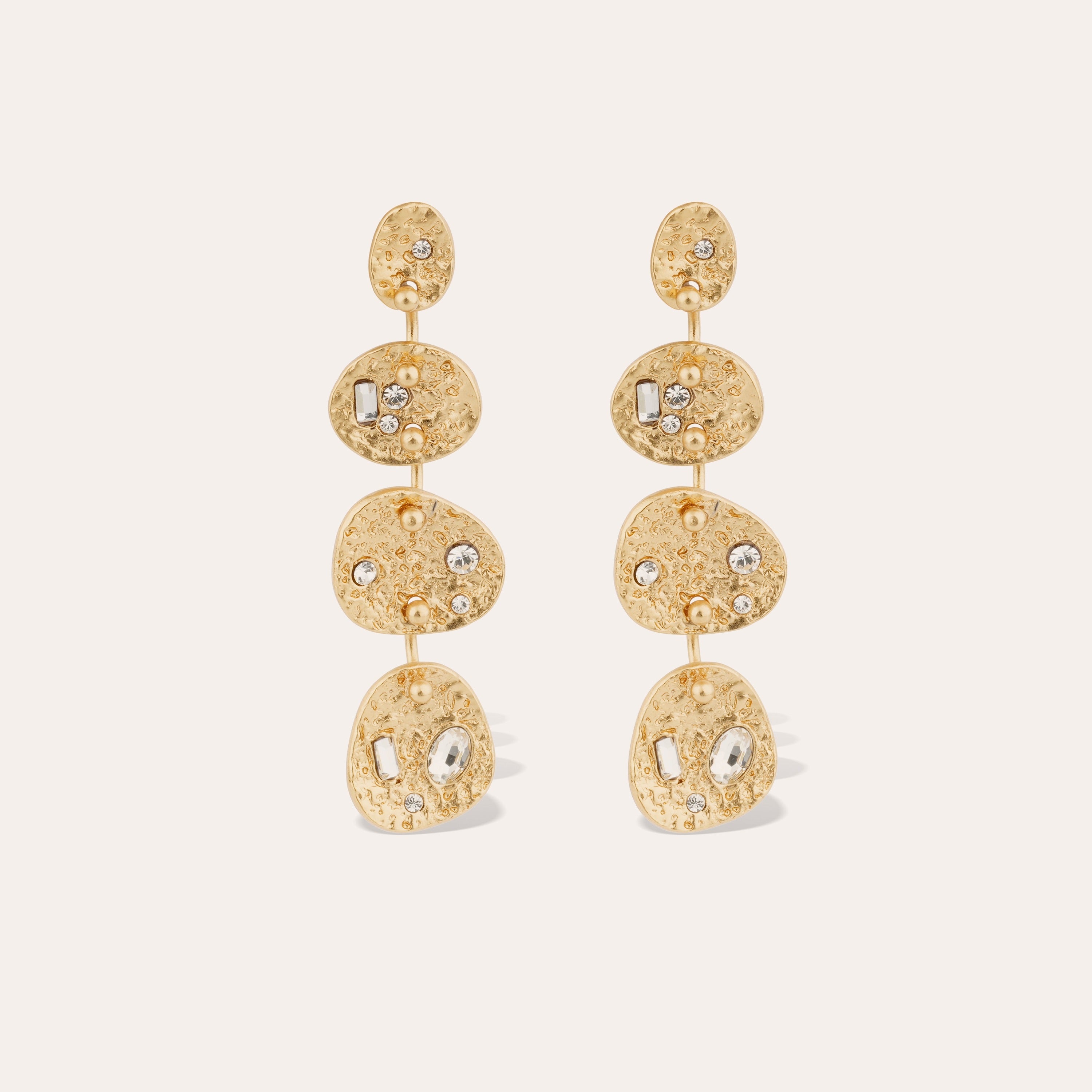 GAS BIJOUX ECLIPSE 4 ROWS EARRINGS GOLD