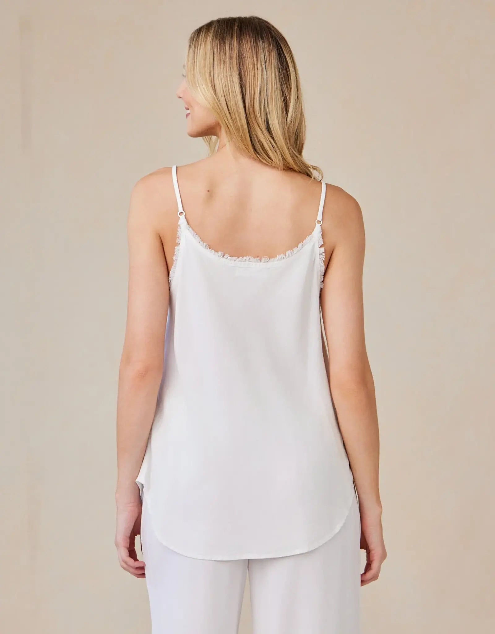 BELLA DAHL FRAYED CAMI - WHITE