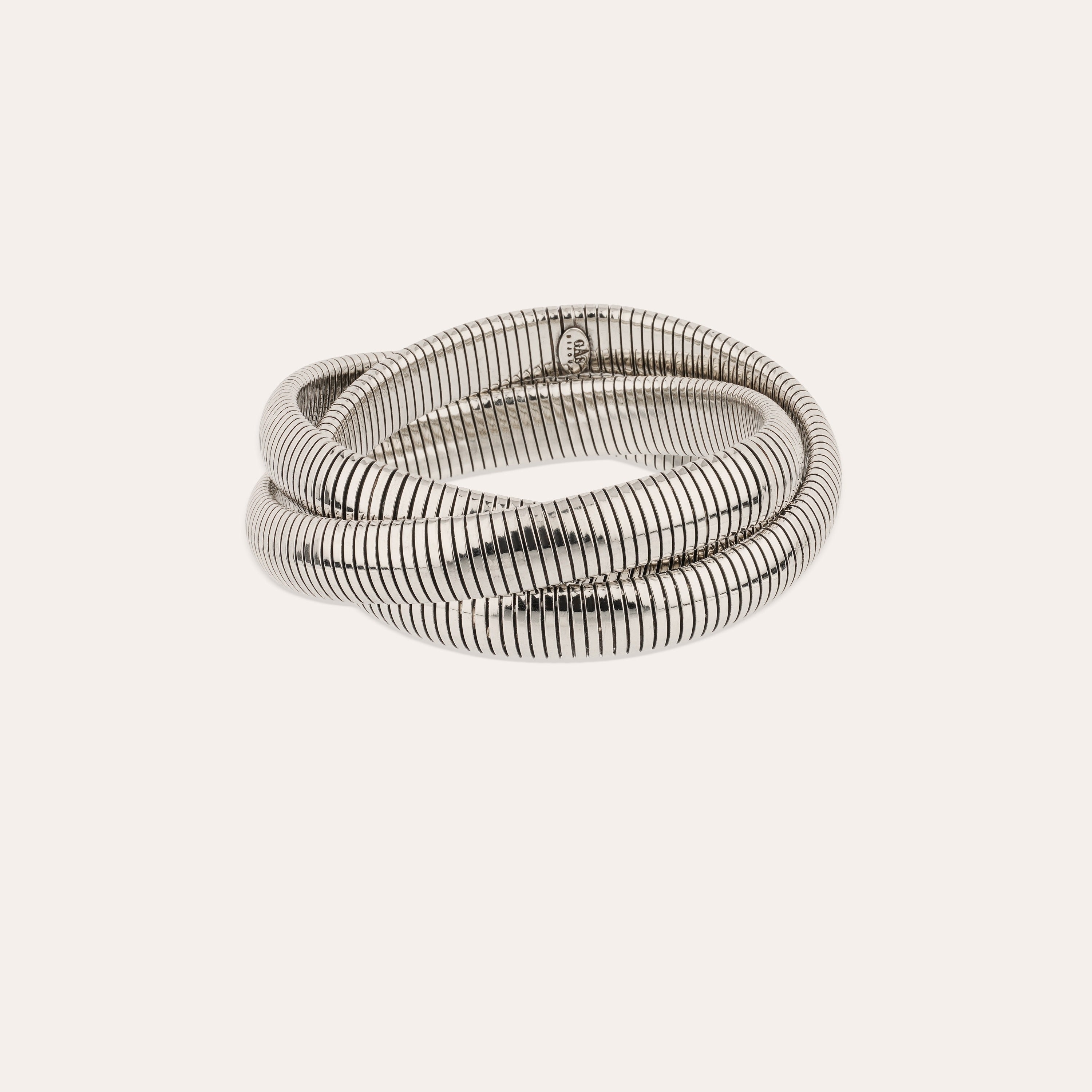 GAS BIJOUX INFINITY THREE ROWS BRACELET SILVER