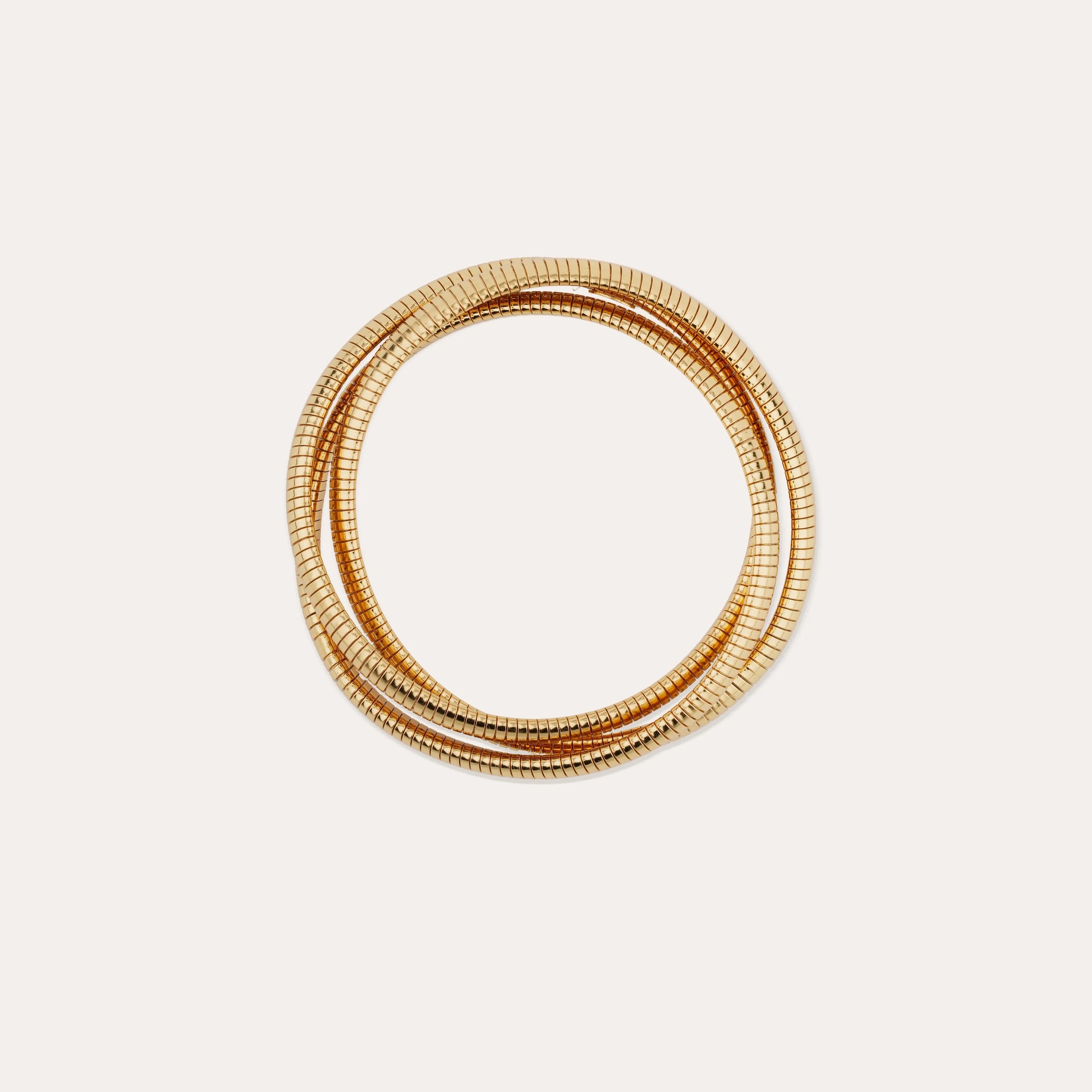 GAS BIJOUX GOLD INFINITY THREE ROWS BRACELET SMALL