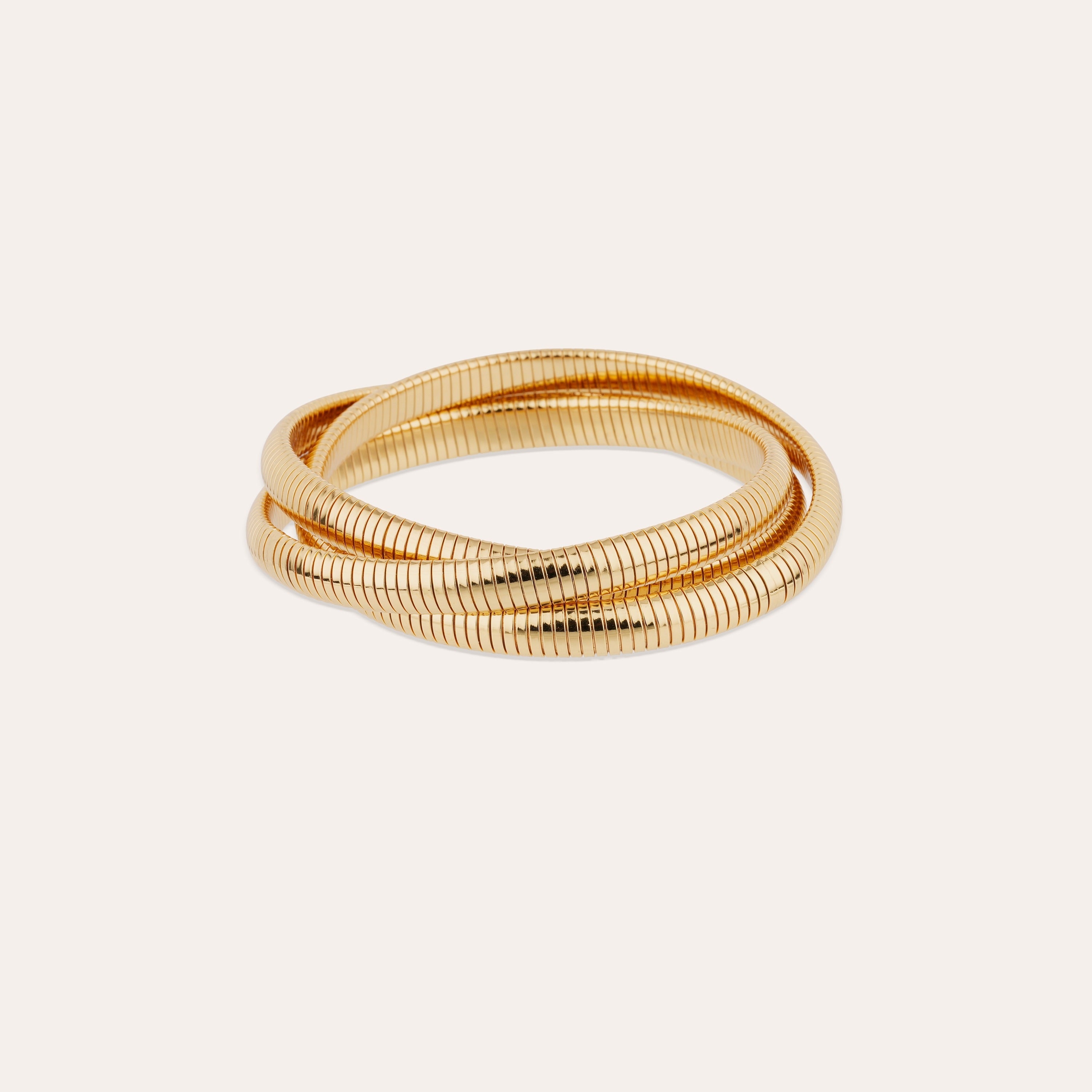 GAS BIJOUX GOLD INFINITY THREE ROWS BRACELET SMALL