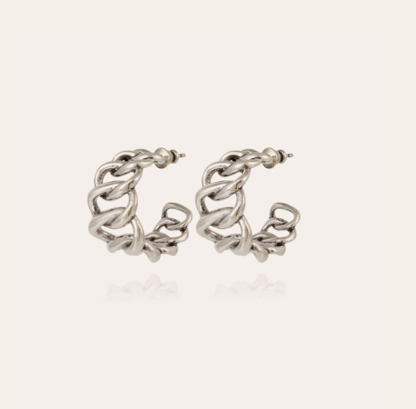 GAS BIJOUX BRONX HOOP EARRINGS SILVER