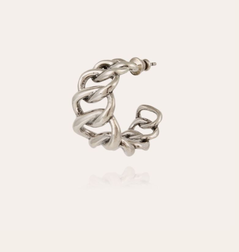 GAS BIJOUX BRONX HOOP EARRINGS SILVER