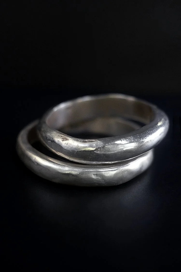 EWA CHUNKY STACKING BRACELET SILVER