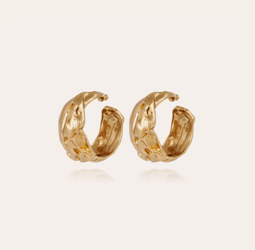 GAS BIJOUX COMPRESSION HOOP EARRINGS GOLD