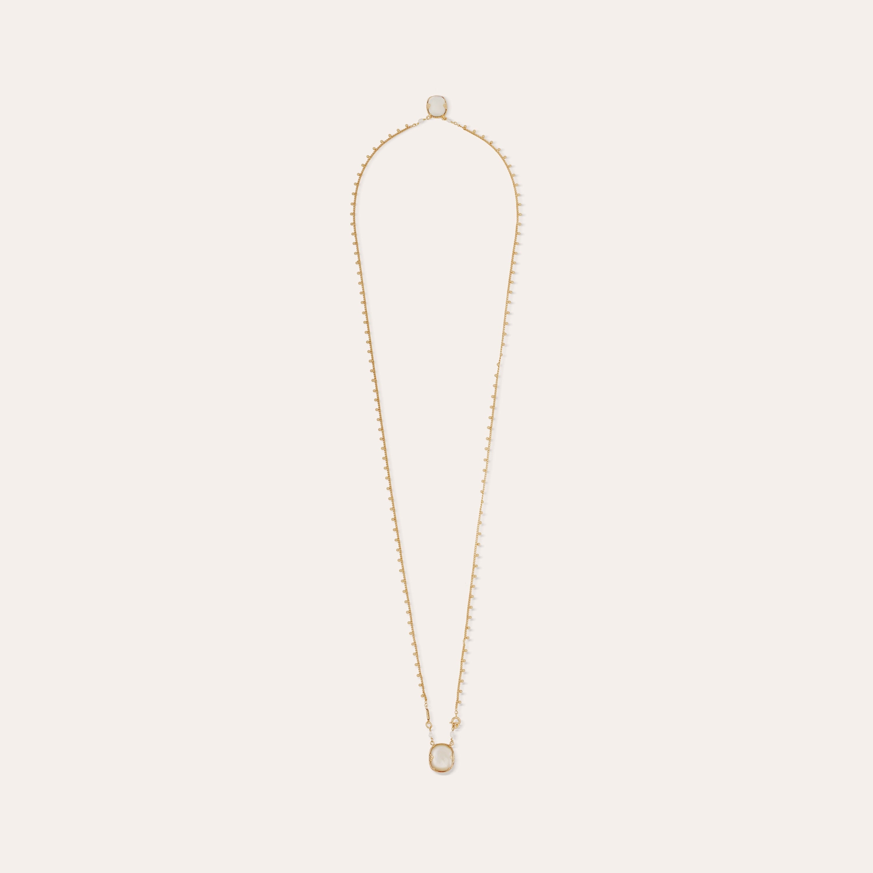 GAS BIJOUX OVO SCAPULAIRE NECKLACE WHITE MOTHER OF PEARL