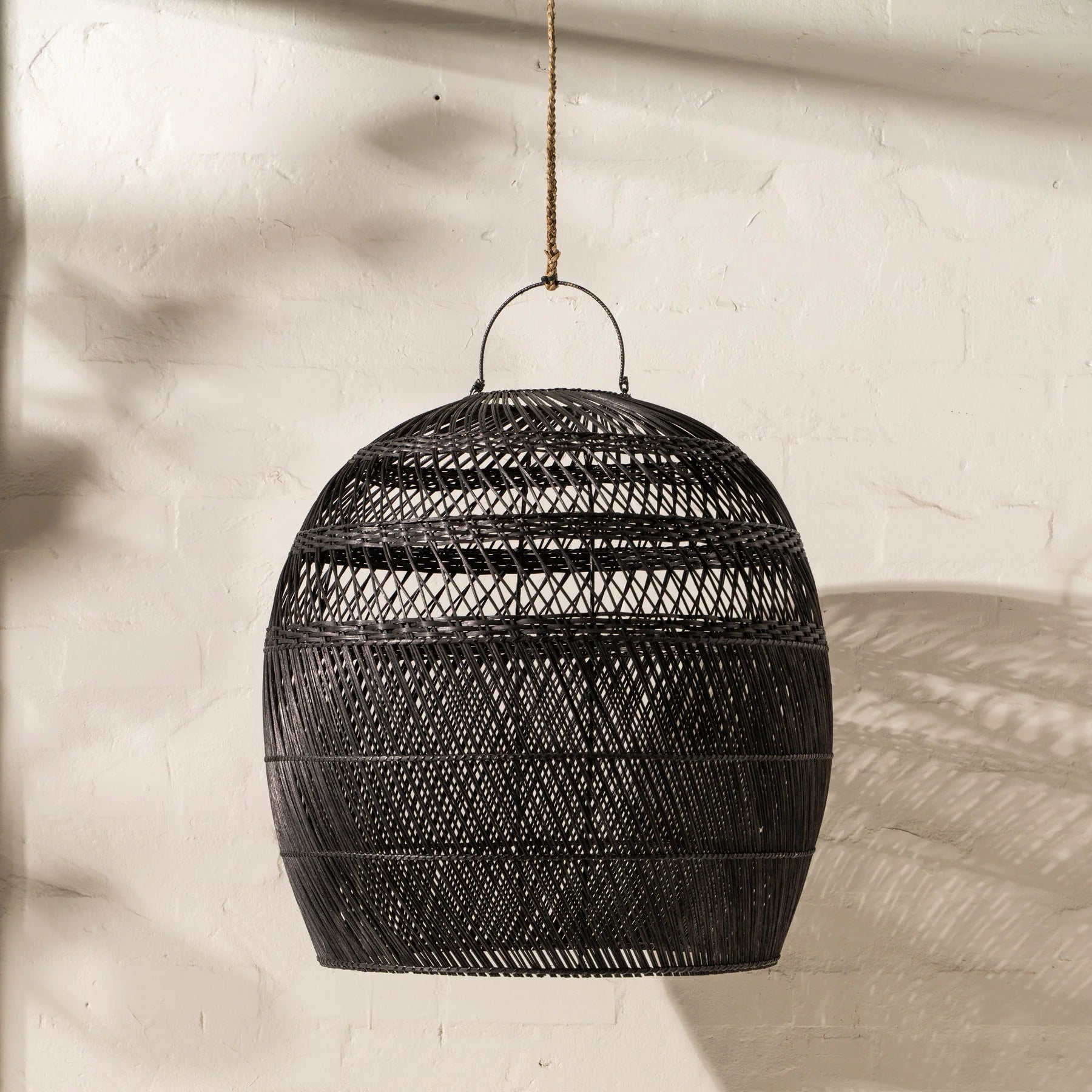 INARTISAN DALIAH RATTAN OVERSIZED LIGHT SHADE BLACK