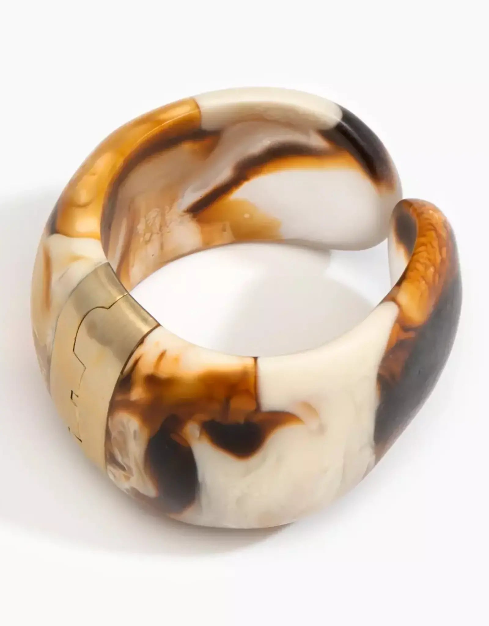 DINOSAUR DESIGNS BOLD STONE CUFF - LIGHT HORN