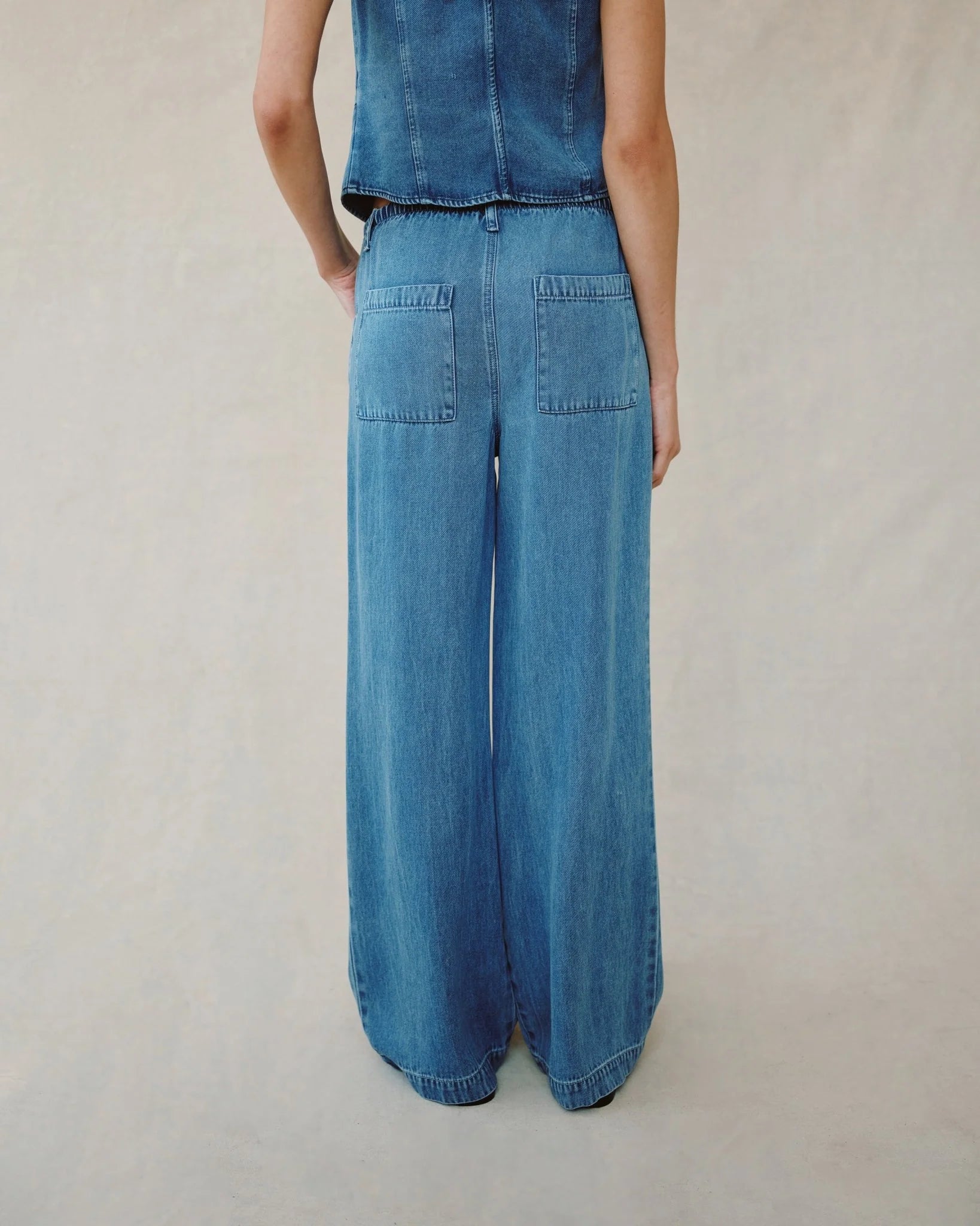BELLA DAHL DRAWSTRING JEAN MEDIUM VINTAGE WASH