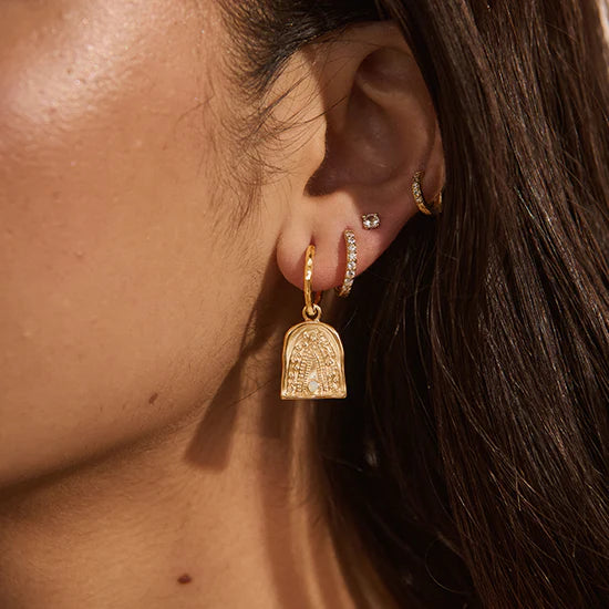 MURKANI RAINBOW SPIRIT HOOP EARRINGS YELLOW GOLD