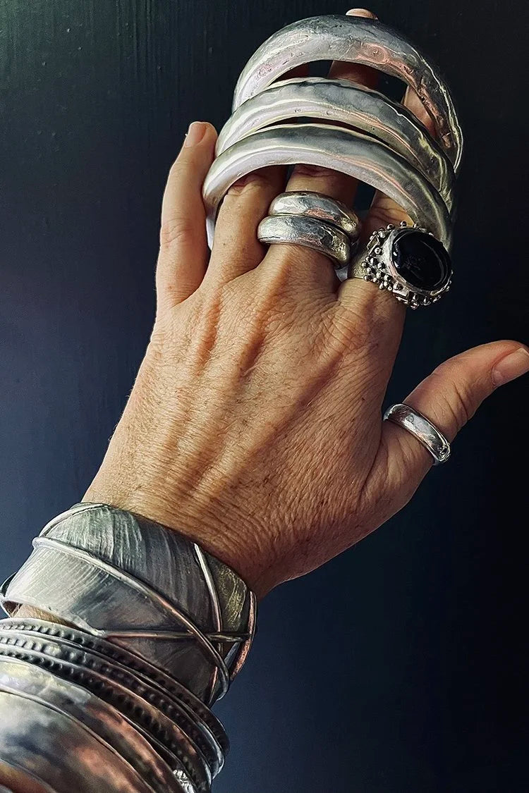 EWA CHUNKY STACKING BRACELET SILVER