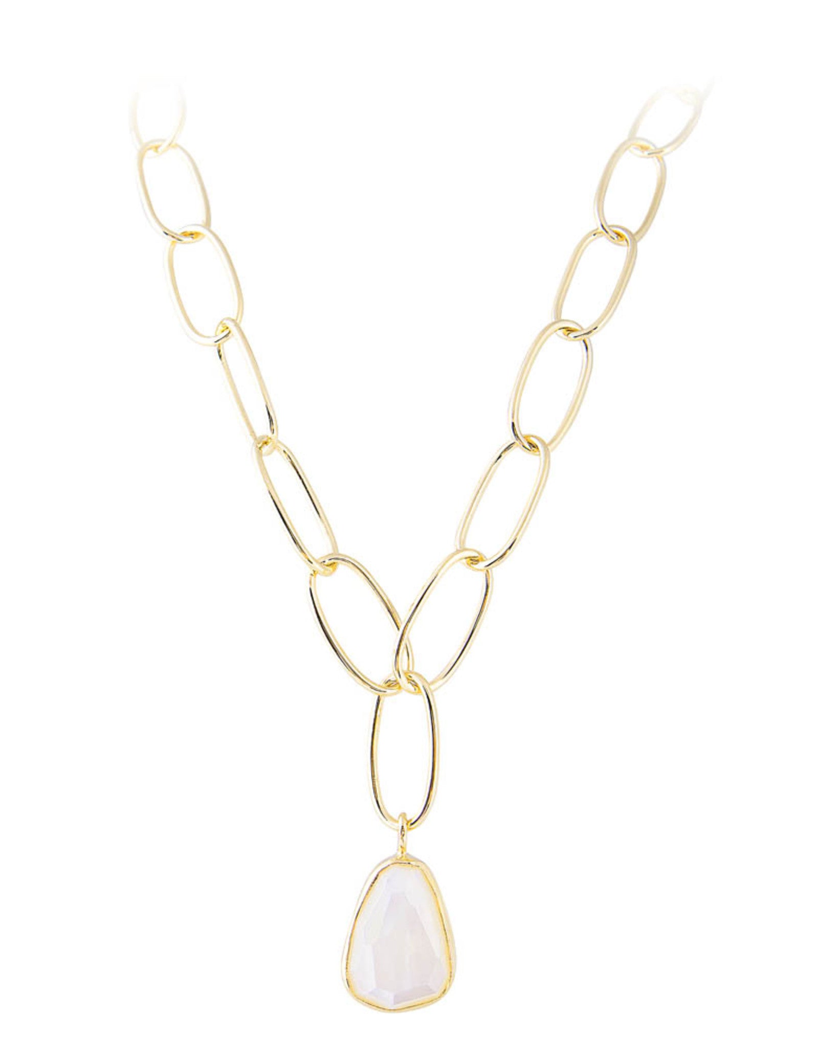 FAIRLEY FREE FORM MOTHER OF PEARL LINK NECKLACE