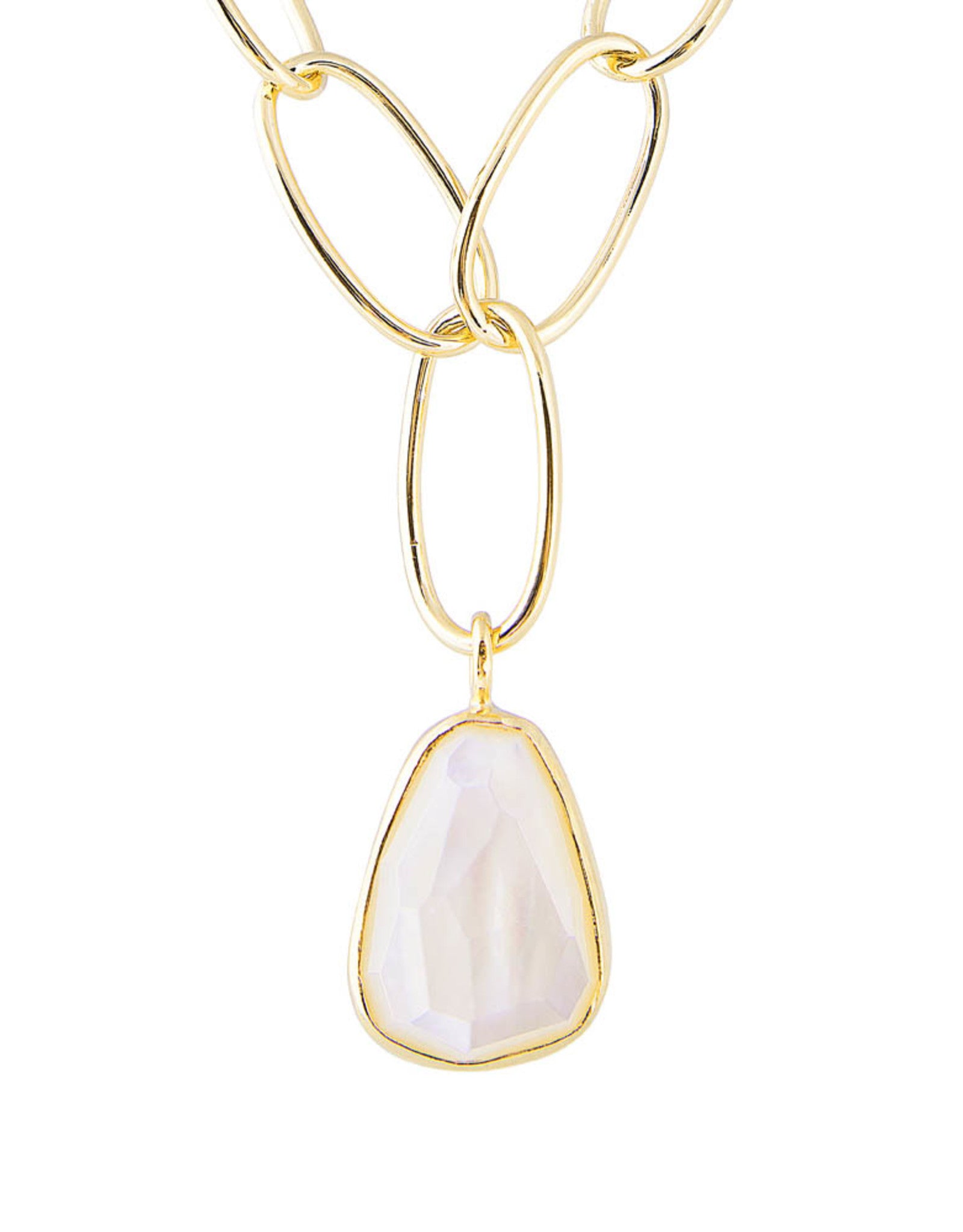 FAIRLEY FREE FORM MOTHER OF PEARL LINK NECKLACE