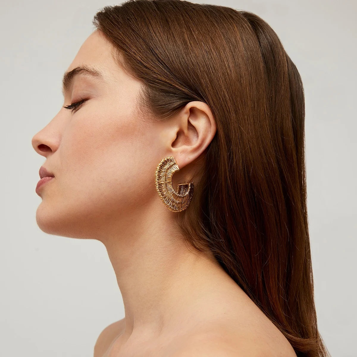 GAS BIJOUX CROCUS FILEA HOOP EARRINGS GOLD