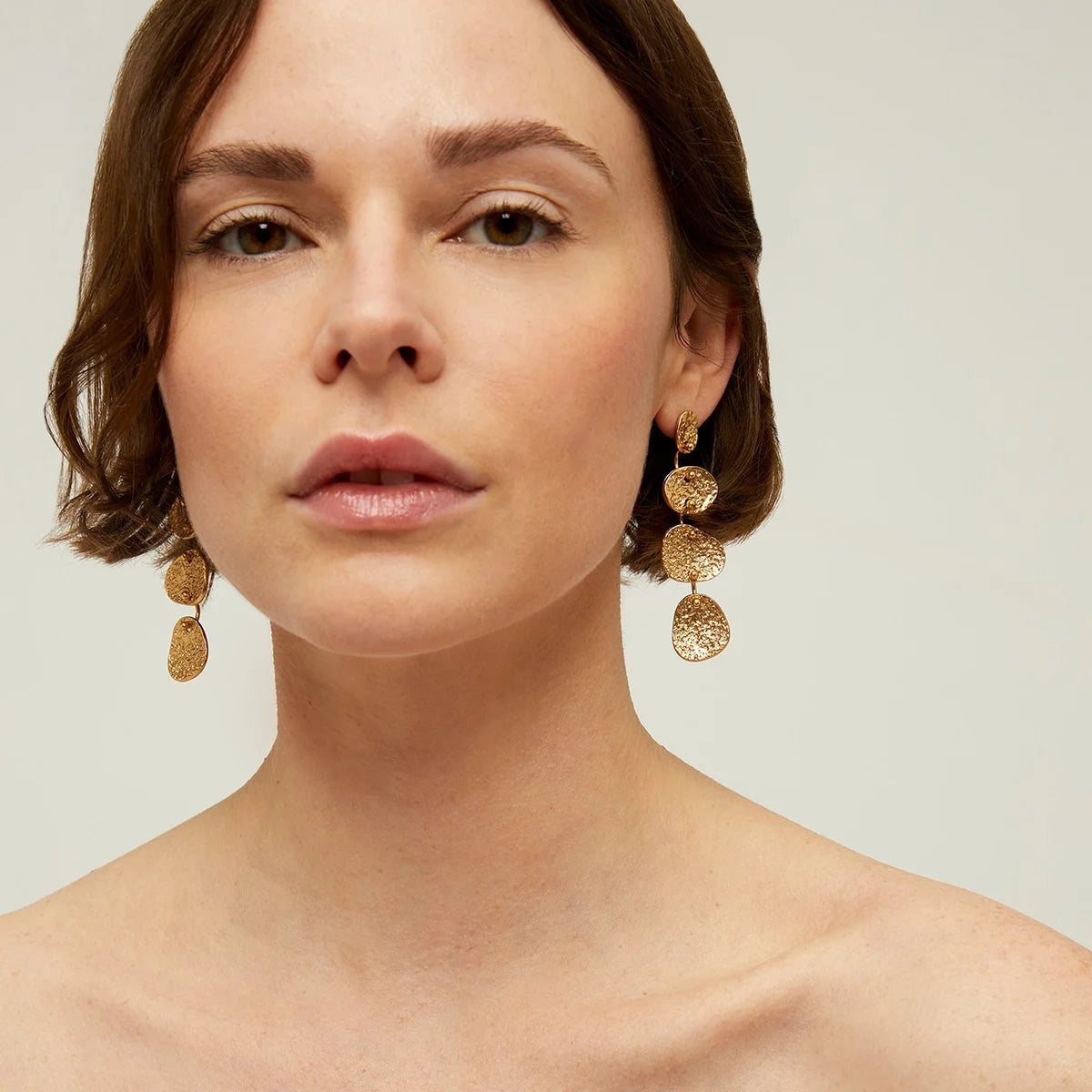 GAS BIJOUX ECLIPSE 4 ROWS EARRINGS GOLD